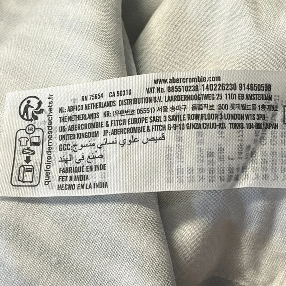 Abercrombie & Fitch Women L Linen Blend Sleeveless Keyhole Back Striped Tank Top - Picture 9 of 9